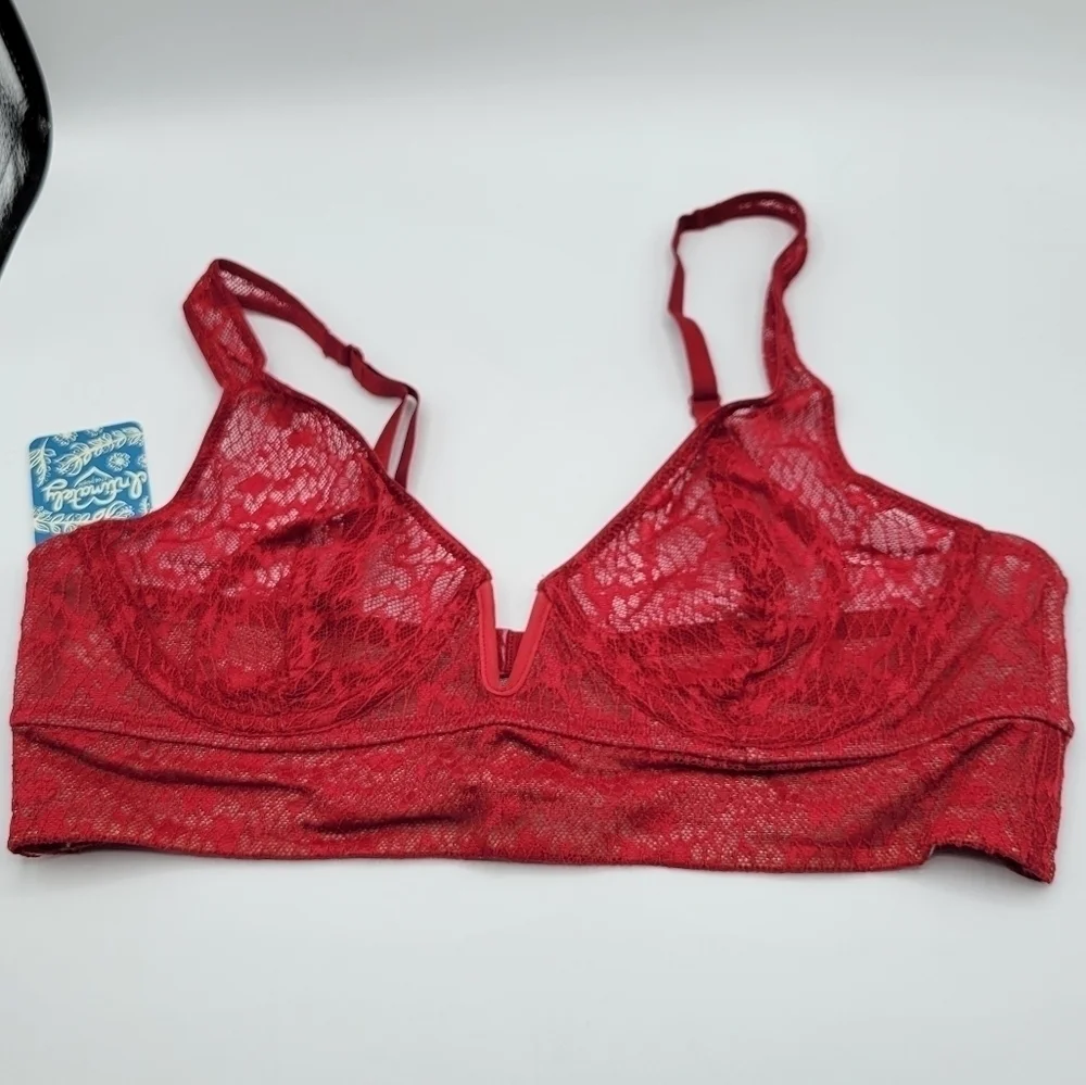 Free People Tameeka Lace Underwire Bra Berry Electric S